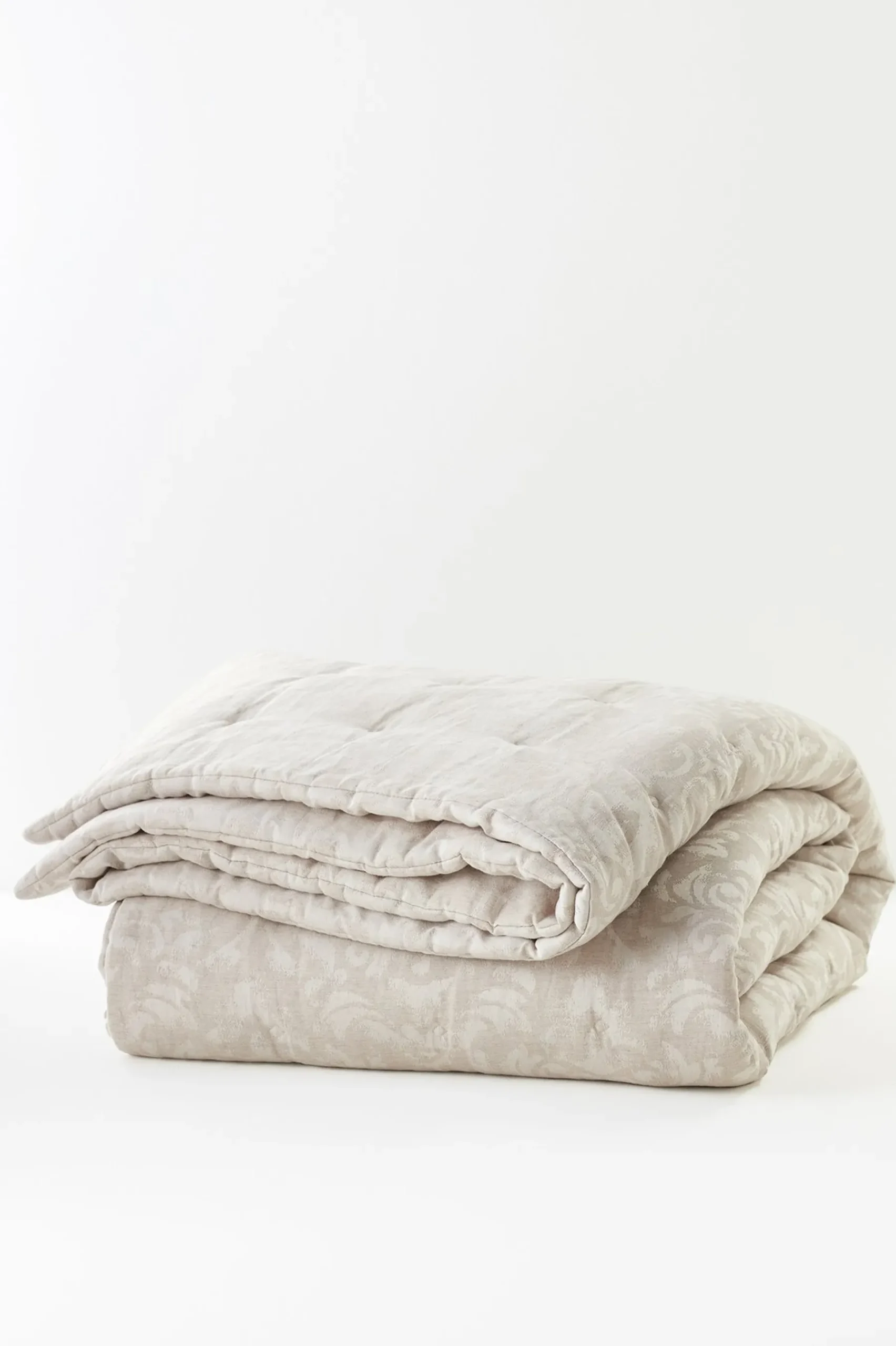rosalyn_damask_comforter_1.webp comforters | quilts, coverlets & duvet covers-Soft Surroundings Rosalyn Damask Comforter Rose Sand