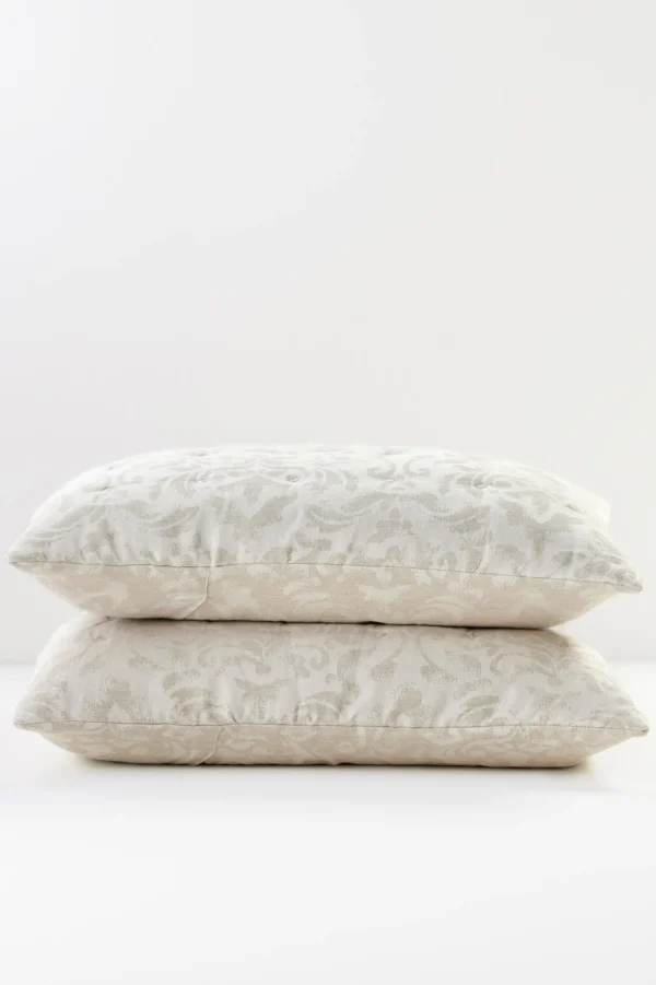 pillowcases & shams-Soft Surroundings Rosalyn Damask Sham Rose Sand