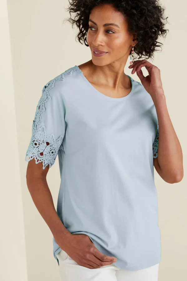 Feminine Flourish | Into The Blues-Soft Surroundings Sabrina Top Blue Bonnet