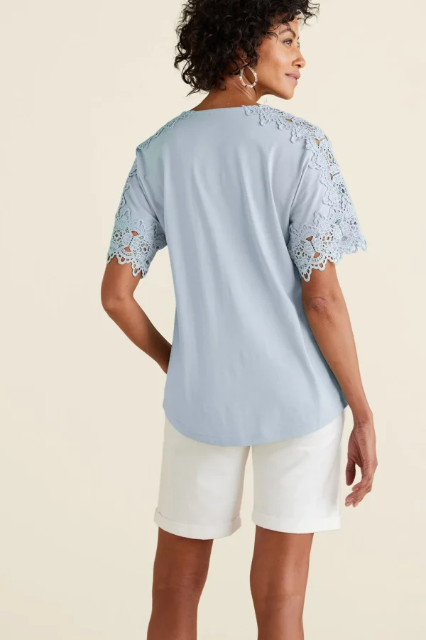 Feminine Flourish | Into The Blues-Soft Surroundings Sabrina Top Blue Bonnet