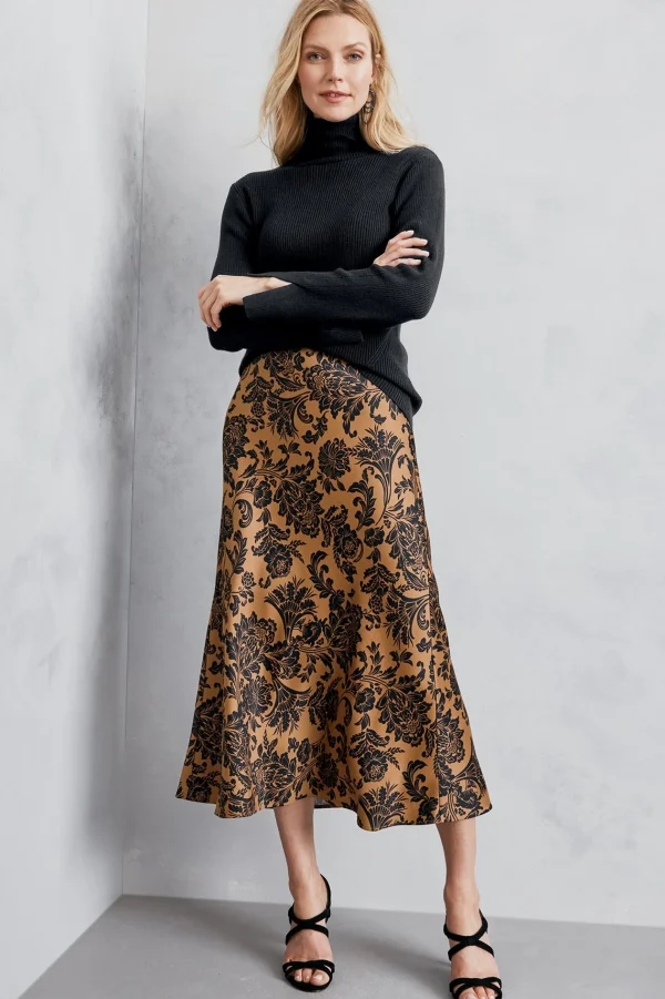 Feminine Flourish | Skirts-Soft Surroundings Samira Skirt Neutral Floral