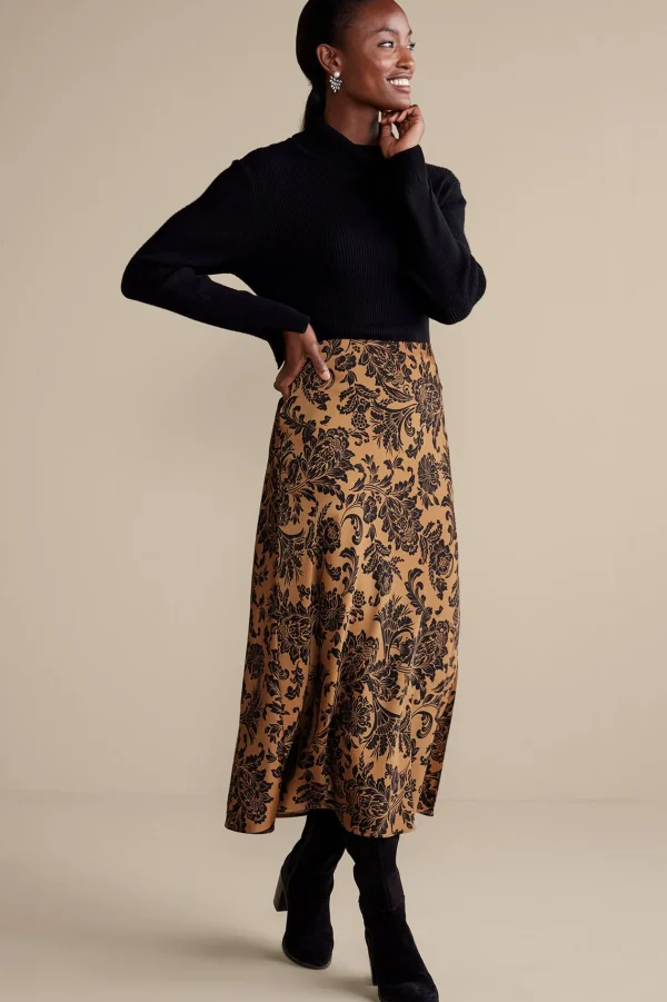 Feminine Flourish | Skirts-Soft Surroundings Samira Skirt Neutral Floral