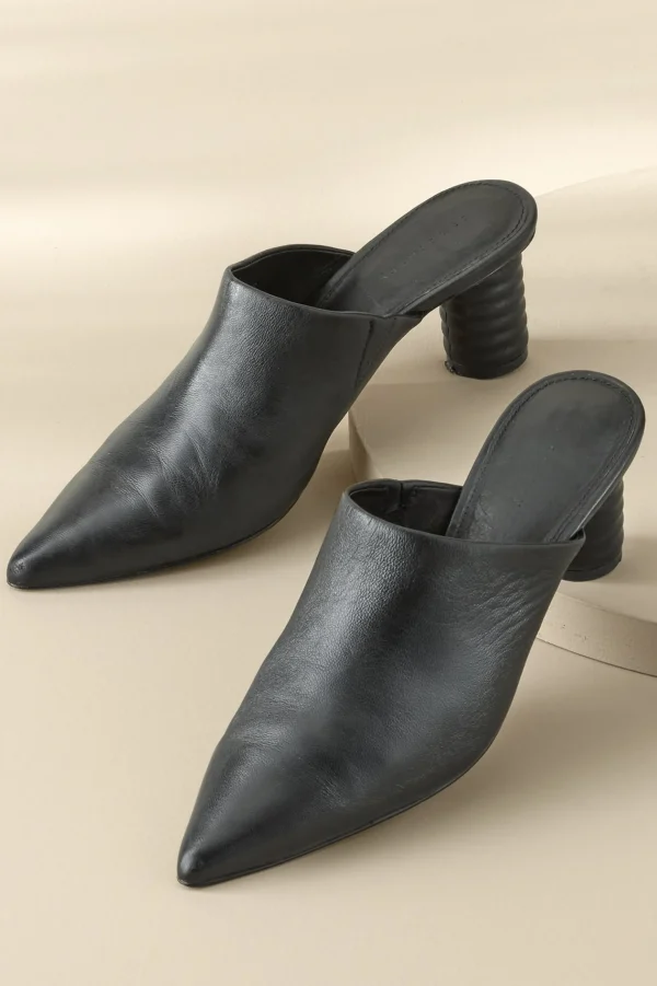 slides & mules-Soft Surroundings Sanctuary Swag Textured Heel Slide Black