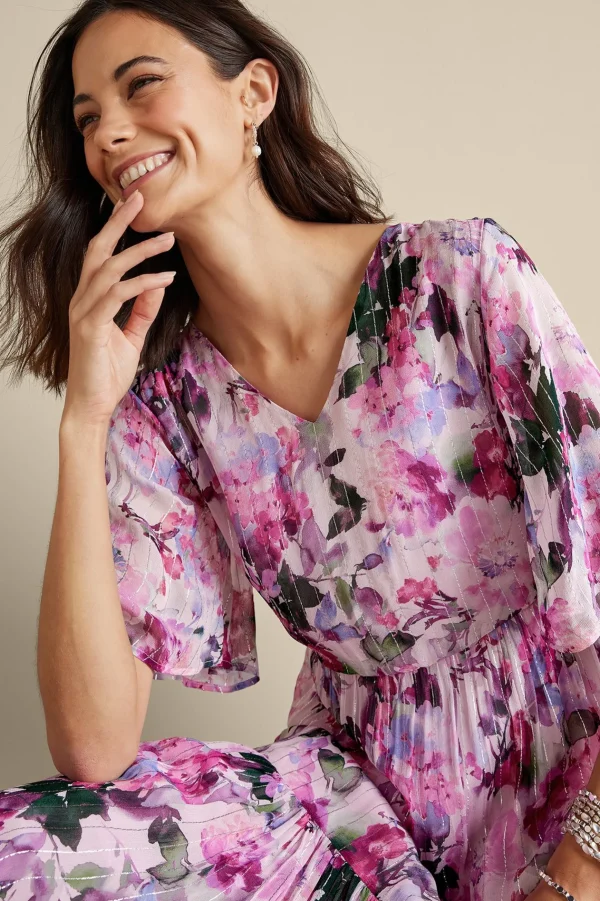 Feminine Flourish | vacation dresses-Soft Surroundings Santhia Maxi Dress Marseille Garden