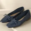 flats-Soft Surroundings Schutz Arissa Bow Ballet Flat Navy Moon