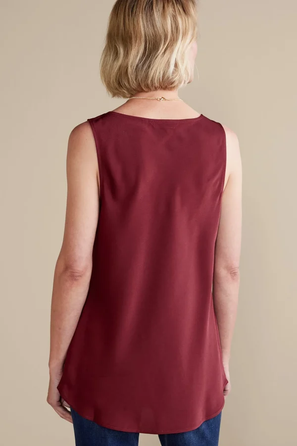 Everyday Styles | sleeveless-Soft Surroundings Selena Tank Cabernet