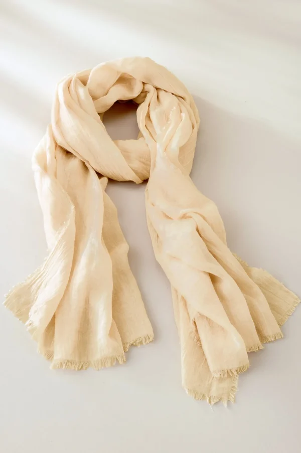 Scarves & Wraps-Soft Surroundings Serena Sheer Scarf Semolina