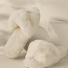 socks & slippers-Soft Surroundings Shiraleah Stowe Slippers Ivory