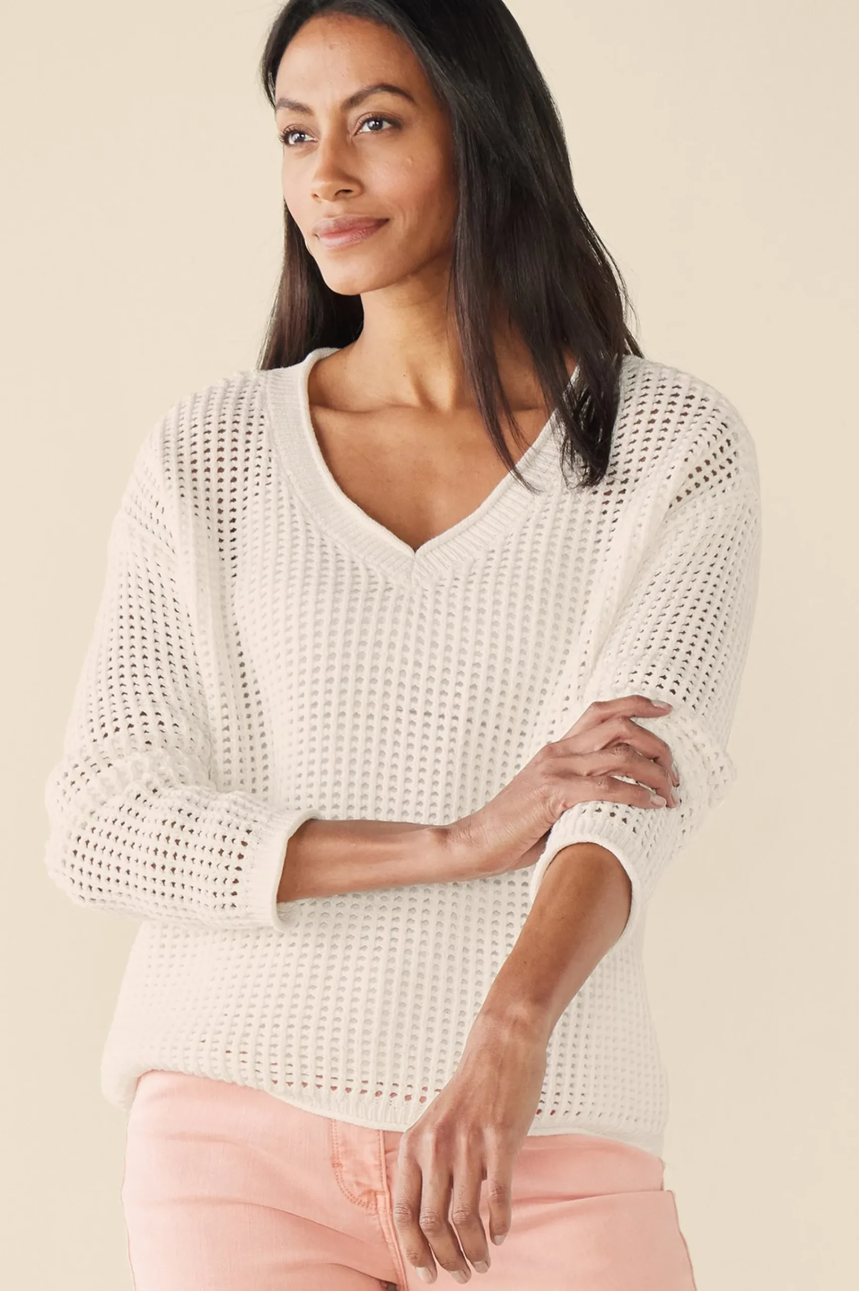 simone_crochet_sweater_0.webp Feminine Flourish | Vacation Shop-Soft Surroundings Simone Crochet Sweater White