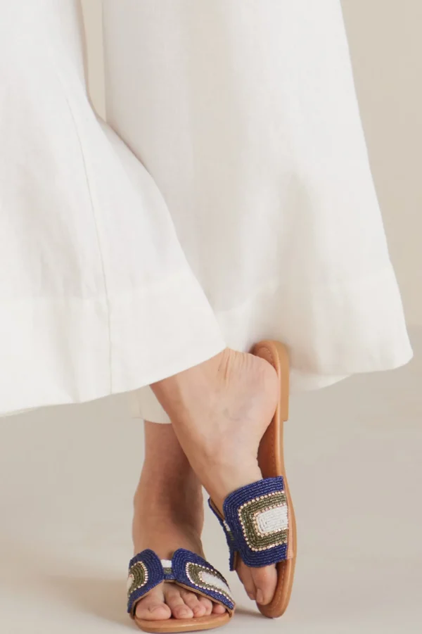 sandals | flats-Soft Surroundings Skemo Cabo Beaded Slide Blue Multi