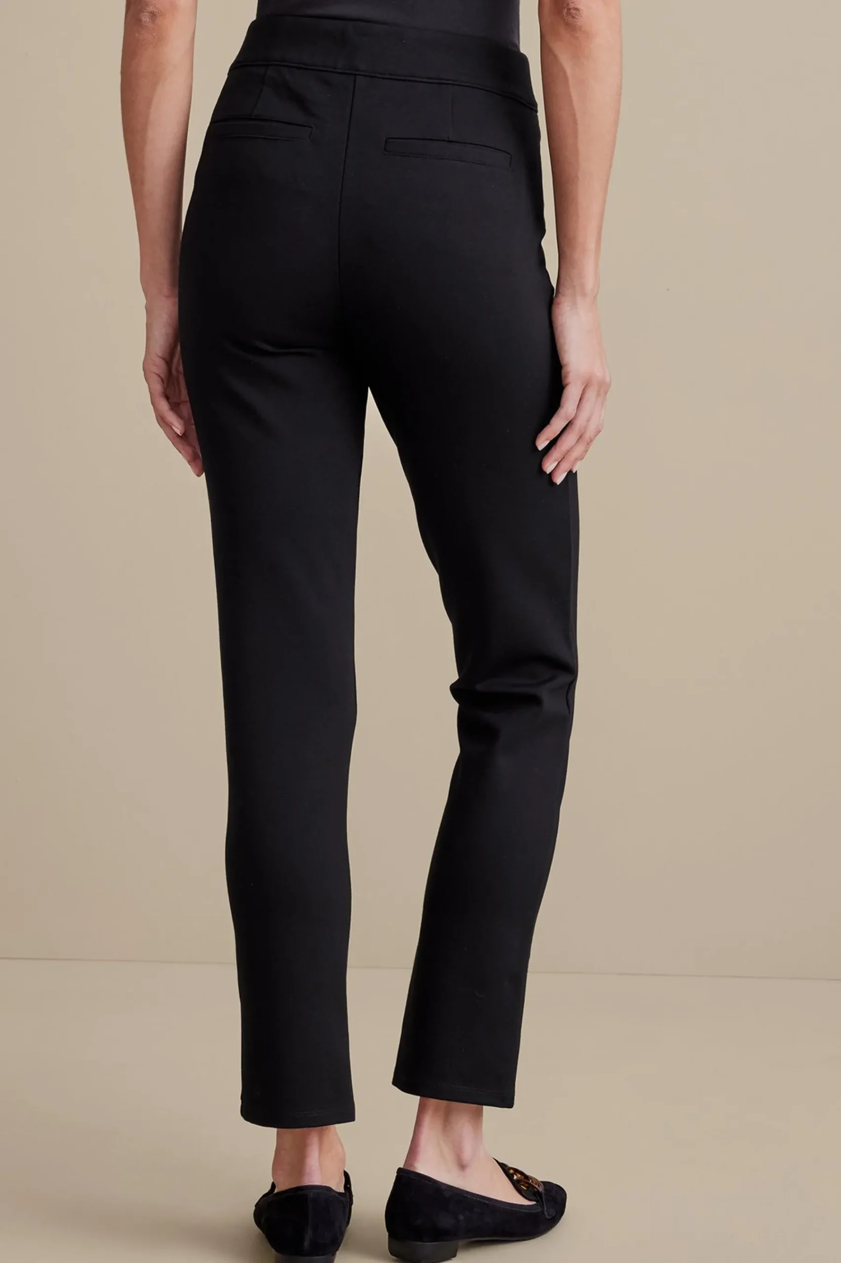 soft_essential_ponte_slim_2.webp Soft Essential Styles | Everyday Styles-Soft Surroundings Soft Essential Ponte Slim Ankle Pants Black