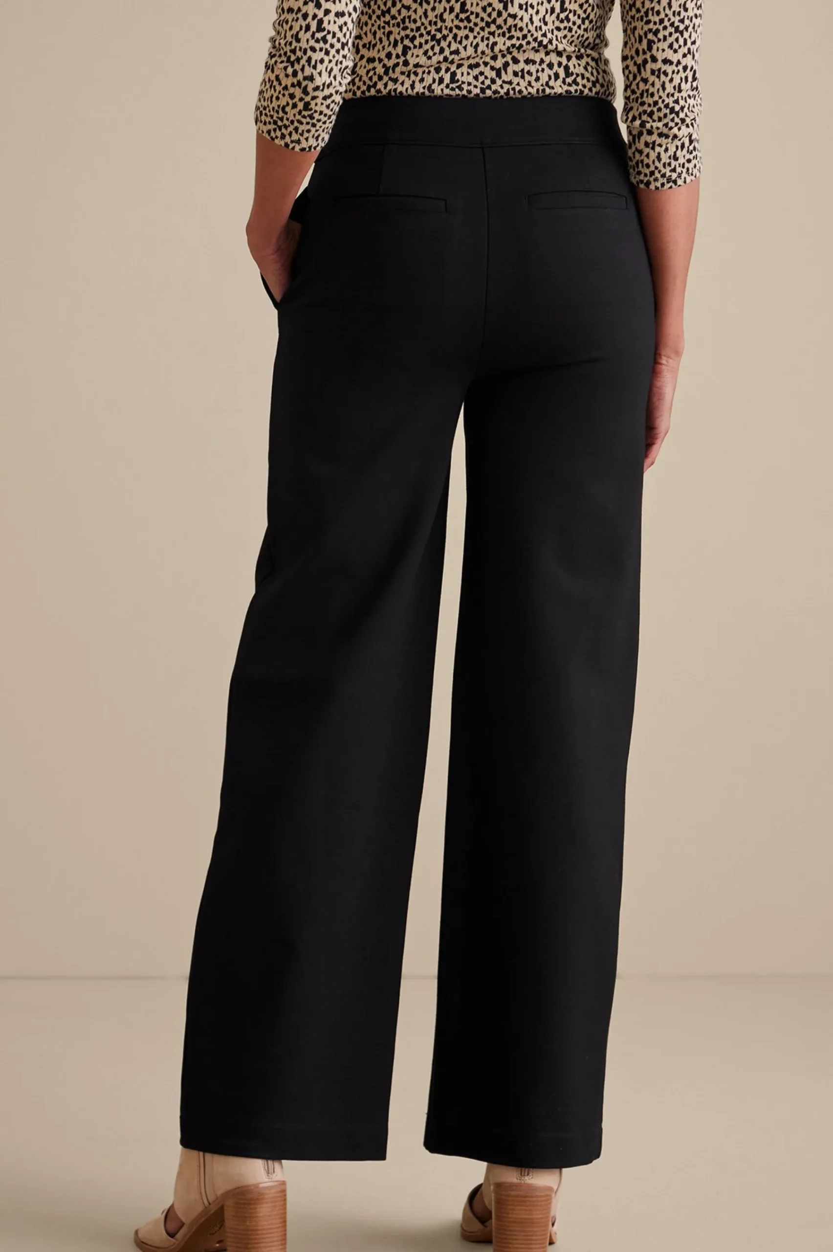 soft_essential_ponte_wide_2.webp Soft Essential Styles | full length-Soft Surroundings Soft Essential Ponte Wide Leg Pants Black