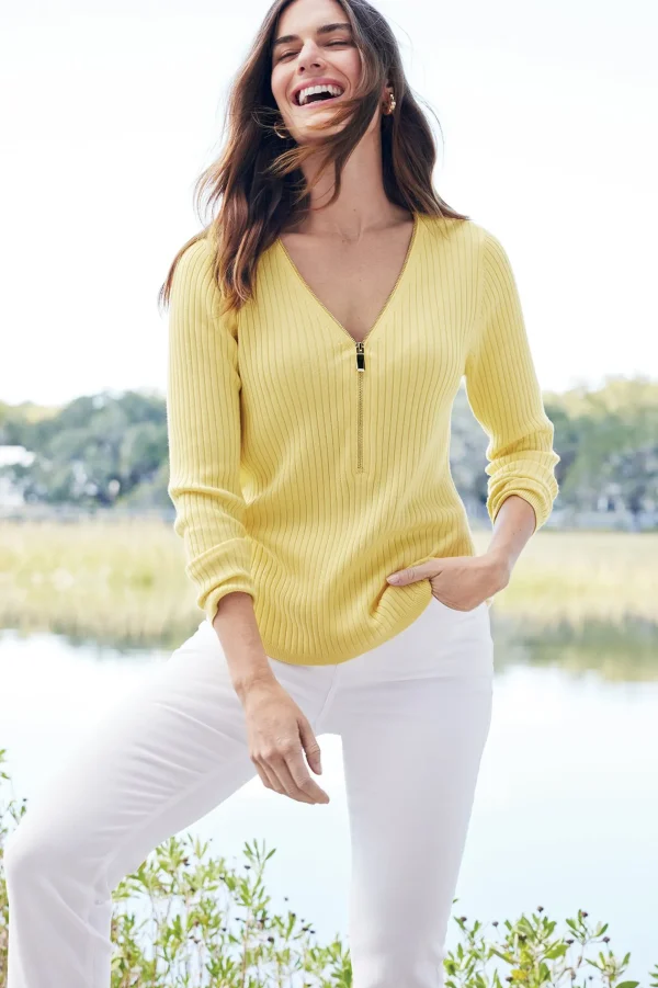 Soft Essential Styles | Vacation Shop-Soft Surroundings Soft Essential™ Ribbed Valentina Sweater Blue Bonnet