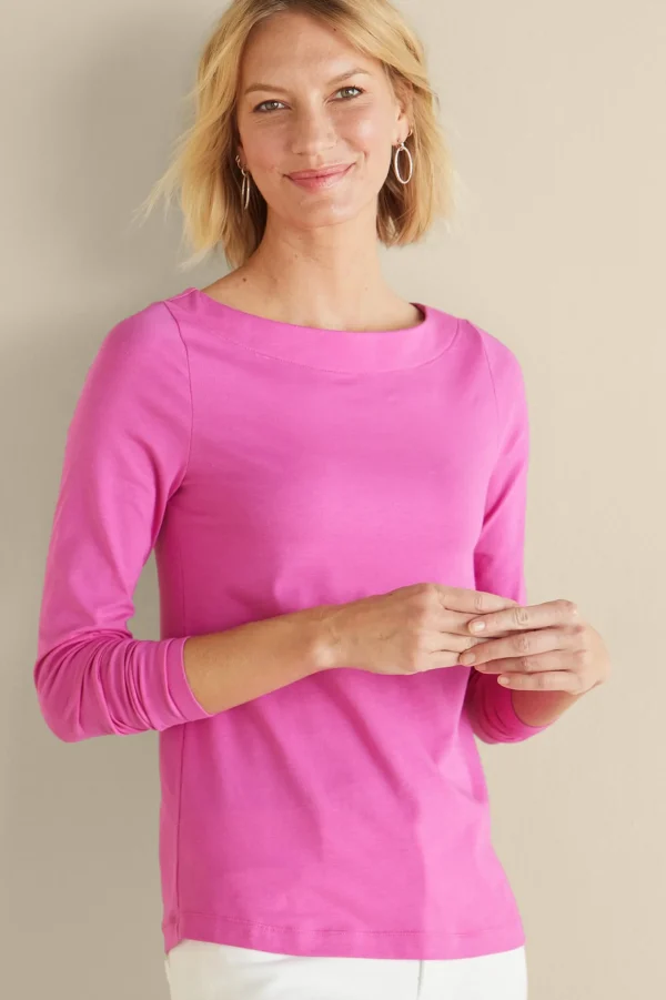 Soft Essential Styles | Into The Blues-Soft Surroundings Soft Essential™ SUPIMA® Long Sleeve Tee Rose Violet