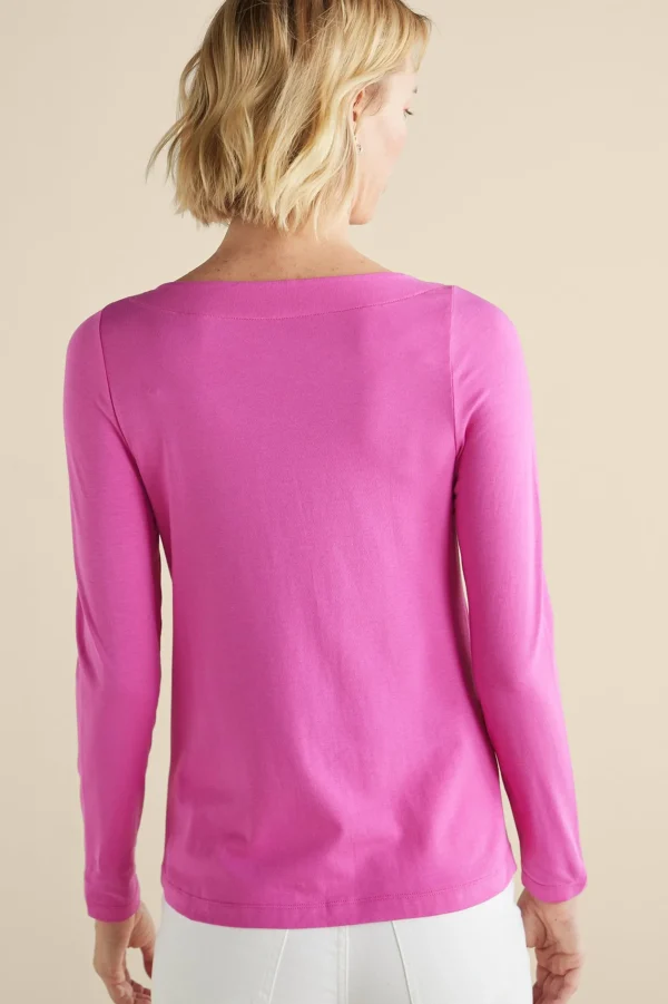 Soft Essential Styles | Into The Blues-Soft Surroundings Soft Essential™ SUPIMA® Long Sleeve Tee Rose Violet
