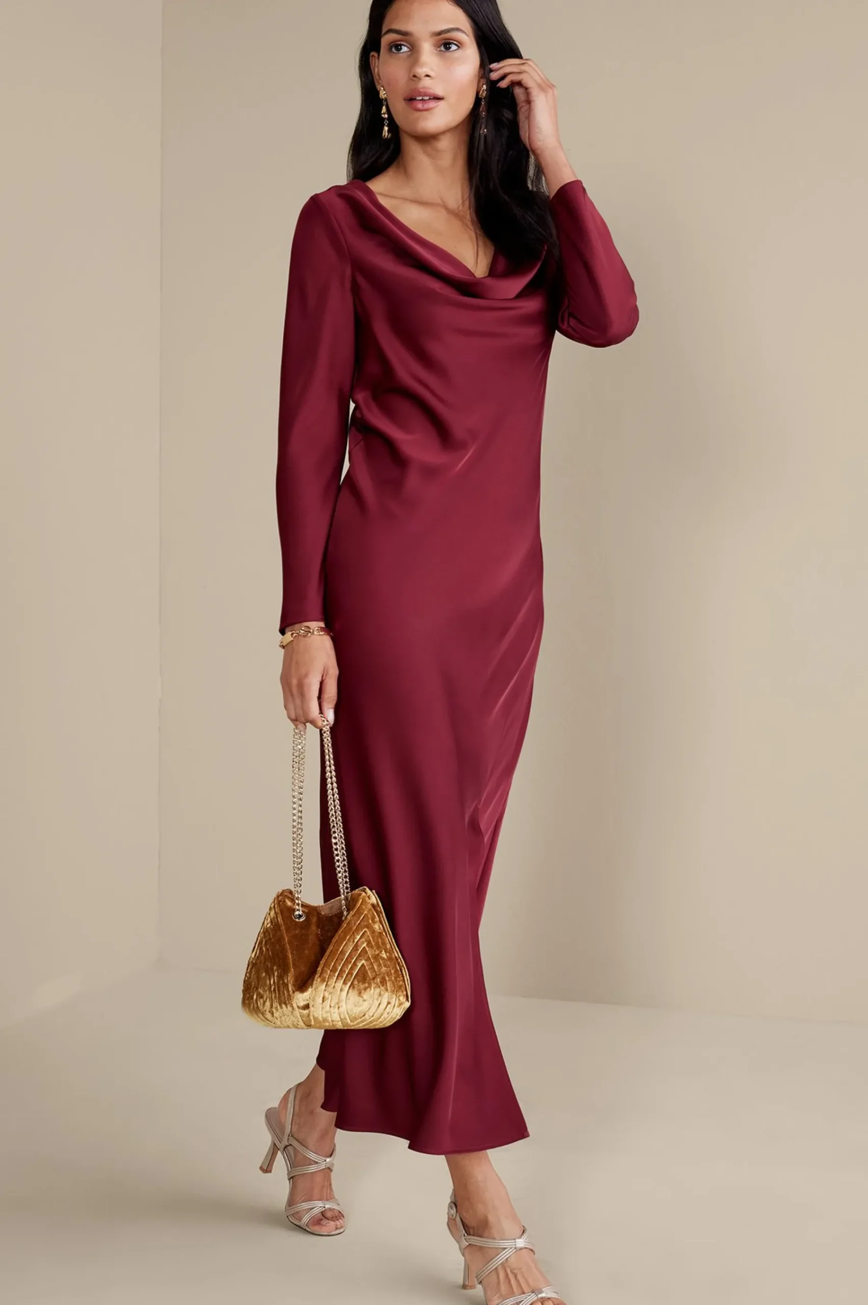 solange_satin_dress_5.webp occasion dresses | solids-Soft Surroundings Solange Satin Dress Cabernet