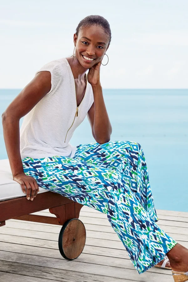 Vacation Shop | Linen Shop-Soft Surroundings Sonoma Linen Blend Wide Leg Pants Black
