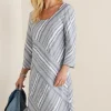 Vacation Shop | Linen Shop-Soft Surroundings Sonya Linen Dress White/Blue