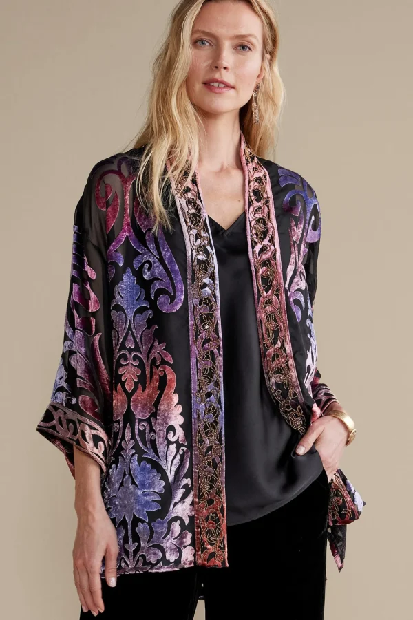 Feminine Flourish | EVelvet Styles-Soft Surroundings Sophia Topper Purple Gold Metallic