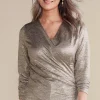 long sleeve | novelty-Soft Surroundings Stella Top Neutral Foil