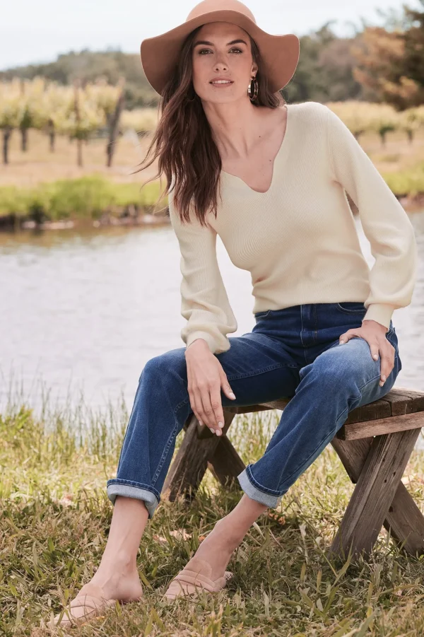 Sweaters & Cardigans | long sleeve-Soft Surroundings Suze Sweater Ivory Pearl