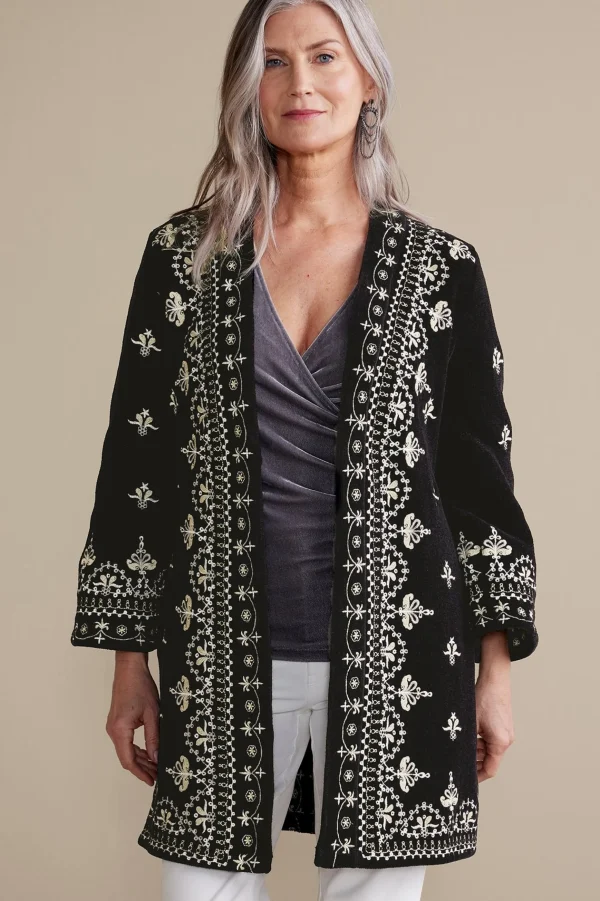Feminine Flourish | EVelvet Styles-Soft Surroundings Tamaya Kimono Black