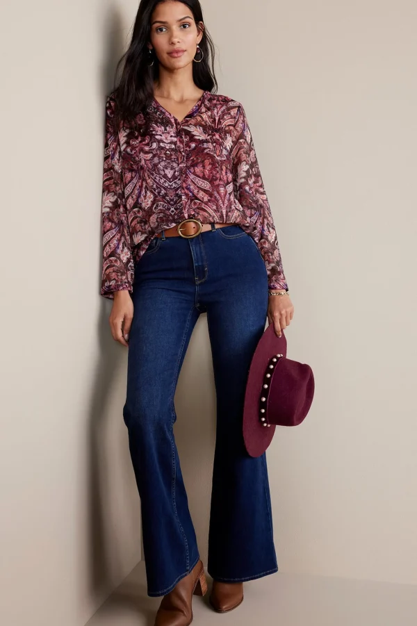 Everyday Styles | long sleeve-Soft Surroundings Tasha Top Multi Tapestry
