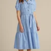 Into The Blues | casual-Soft Surroundings Tenley Midi Dress Light Denim