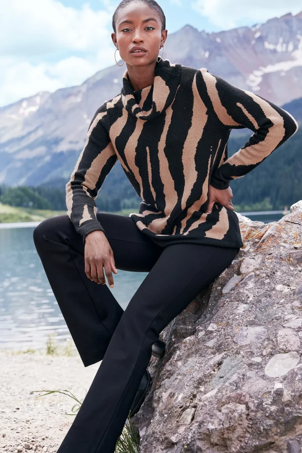 Sweaters & Cardigans | long sleeve-Soft Surroundings Teona Sweater Neutral Animal