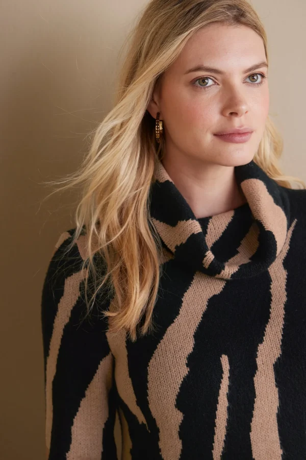 Sweaters & Cardigans | long sleeve-Soft Surroundings Teona Sweater Neutral Animal
