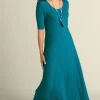 Everyday Styles | Vacation Shop-Soft Surroundings Textured Short Sleeve Santiago Dress Rose