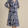 Into The Blues | Vacation Shop-Soft Surroundings Tilda Embroidered Midi Dress Navy
