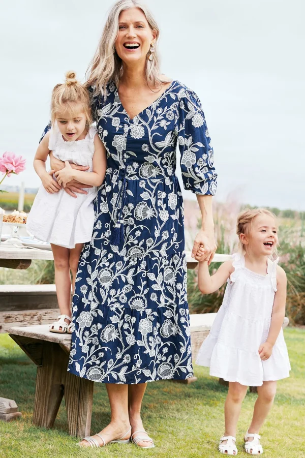 Into The Blues | Vacation Shop-Soft Surroundings Tilda Embroidered Midi Dress Navy