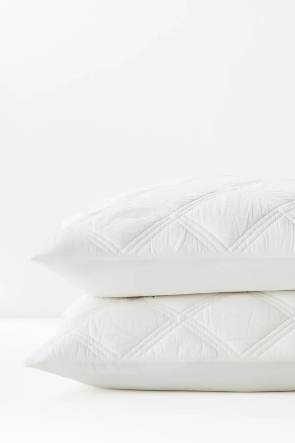 pillowcases & shams-Soft Surroundings Toluca Diamond Euro Sham Ivory