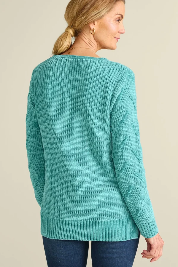 Sweaters & Cardigans | long sleeve-Soft Surroundings Trina Chenille Sweater Almond Milk
