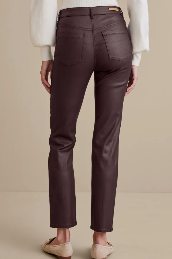 Everyday Styles | leggings-Soft Surroundings Ultimate Denim Coated Straight Leg Jeans Coated Dark Brown