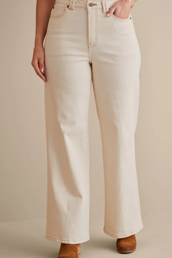 leggings | full length-Soft Surroundings Ultimate Denim High Rise Straight Jeans Natural Seed Denim
