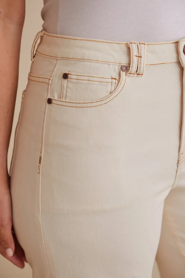 leggings | full length-Soft Surroundings Ultimate Denim High Rise Straight Jeans Natural Seed Denim