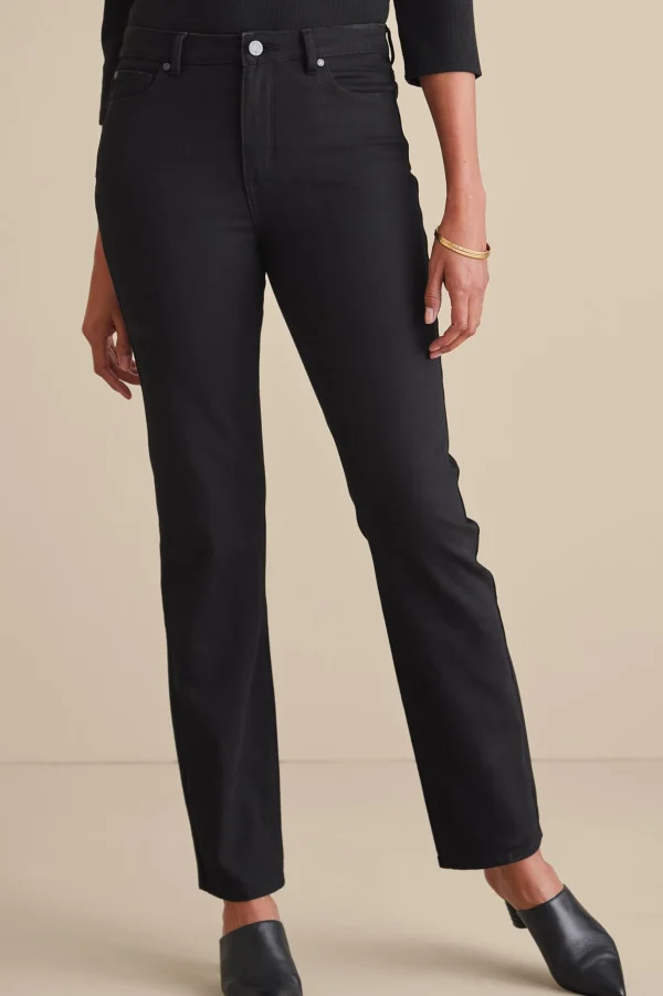 Into The Blues | Everyday Styles-Soft Surroundings Ultimate Denim Straight Leg Jeans Coral Almond