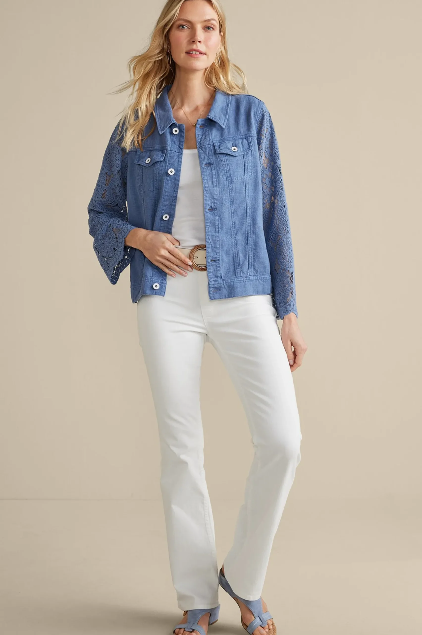 varese_linen_blend_jacket_1.webp Feminine Flourish | Into The Blues-Soft Surroundings Varese Linen Blend Jacket Colony Blue