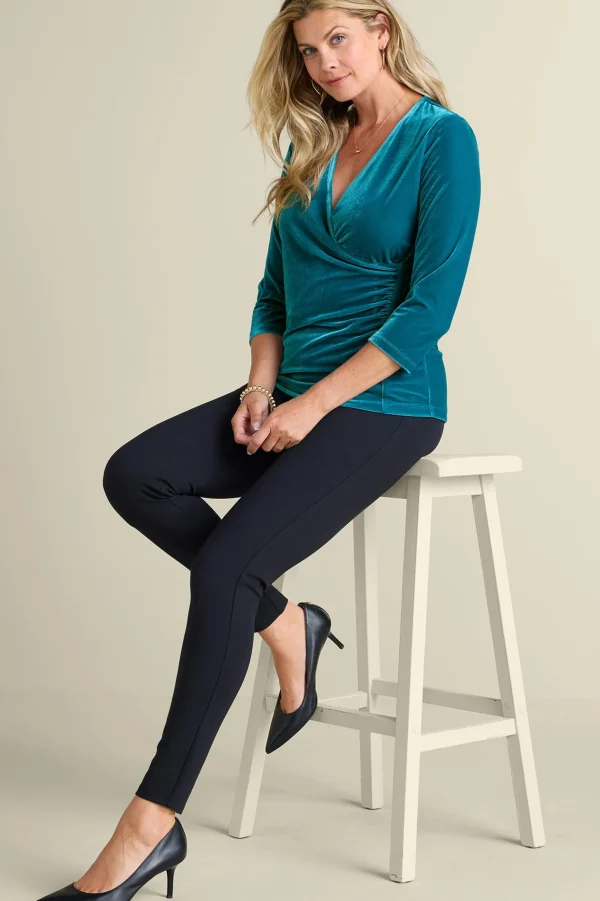 Feminine Flourish | Everyday Styles-Soft Surroundings Velvet Alyssa Knit Top Cabernet