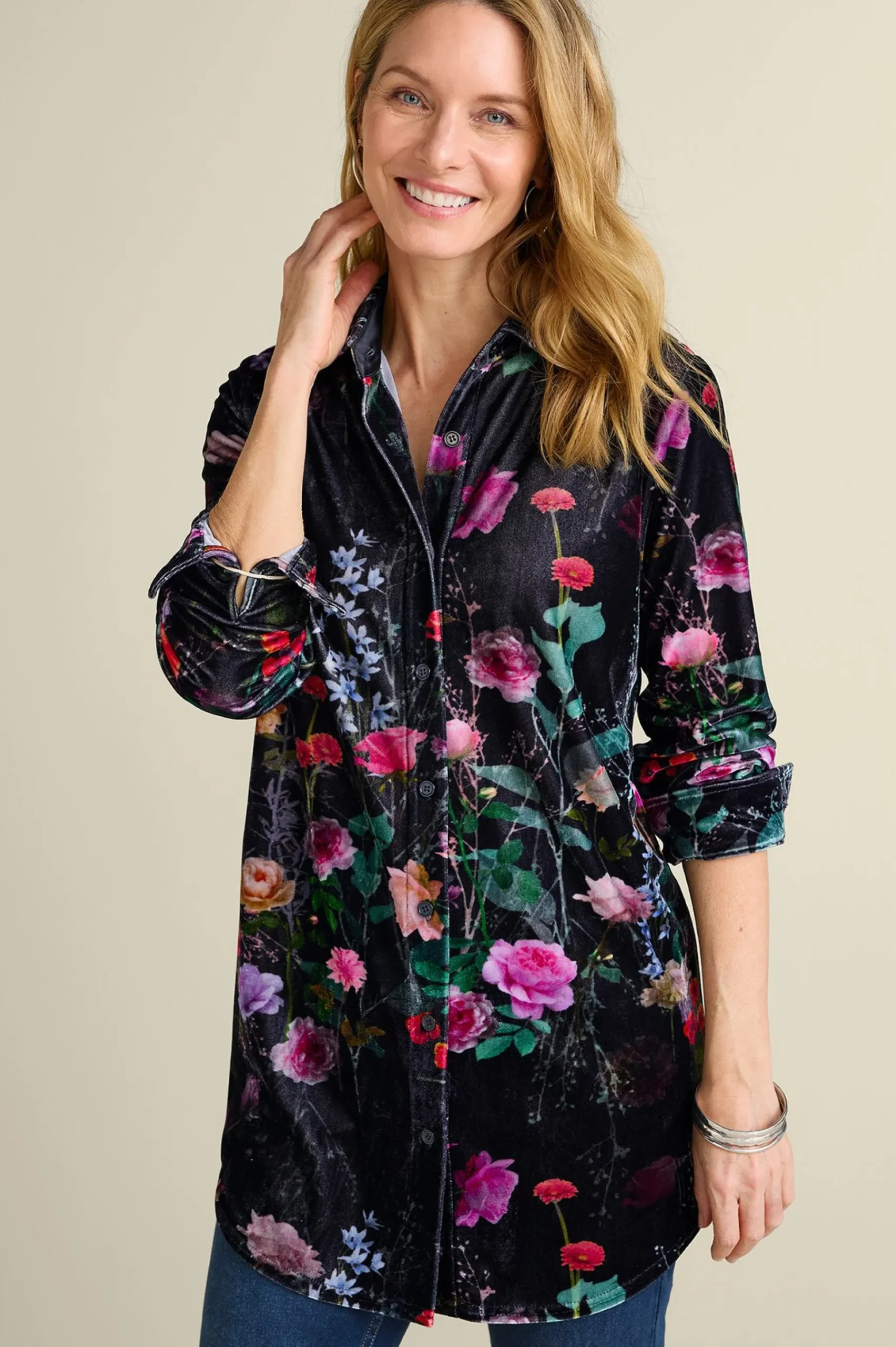velvet_boyfriend_tunic_sh_0.webp Everyday Styles | EVelvet Styles-Soft Surroundings Velvet Boyfriend Tunic Shirt Dark Copper