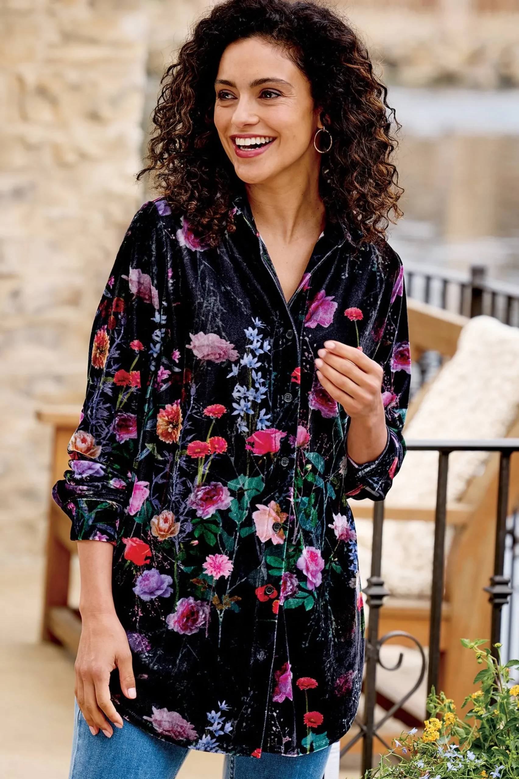 velvet_boyfriend_tunic_sh_3.webp Everyday Styles | EVelvet Styles-Soft Surroundings Velvet Boyfriend Tunic Shirt Dark Copper