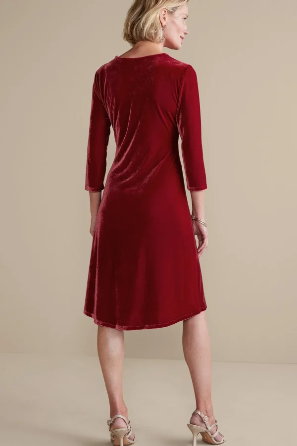 Feminine Flourish | EVelvet Styles-Soft Surroundings Velvet Hyannis Dress Red Dahlia