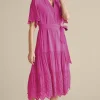 Feminine Flourish | Vacation Shop-Soft Surroundings Verena Eyelet Midi Dress Deep Orchid
