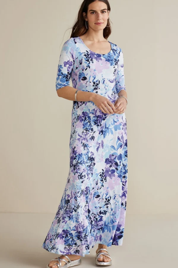 Feminine Flourish | occasion dresses-Soft Surroundings Vivienne Dress Garden Dream Blue
