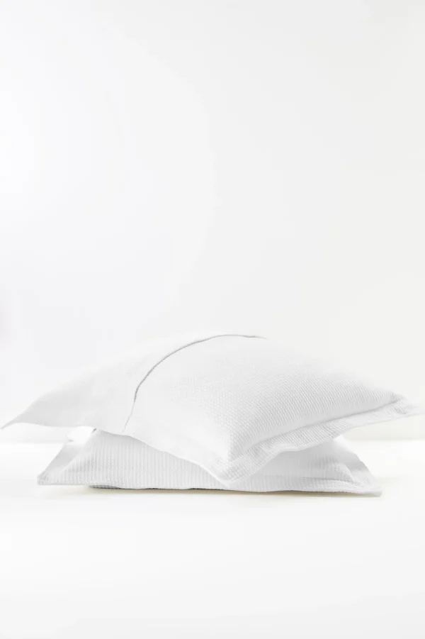 pillowcases & shams-Soft Surroundings Waffle Matelassé Euro Sham White