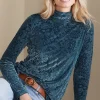 Feminine Flourish | Everyday Styles-Soft Surroundings Walden Velvet Turtleneck Red Dahlia