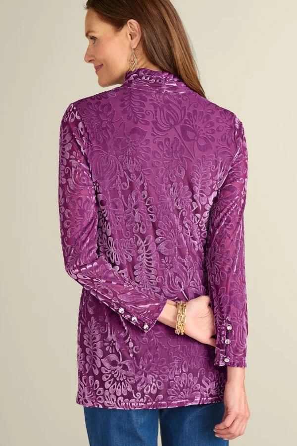 Feminine Flourish | Everyday Styles-Soft Surroundings Walden Velvet Turtleneck Red Dahlia