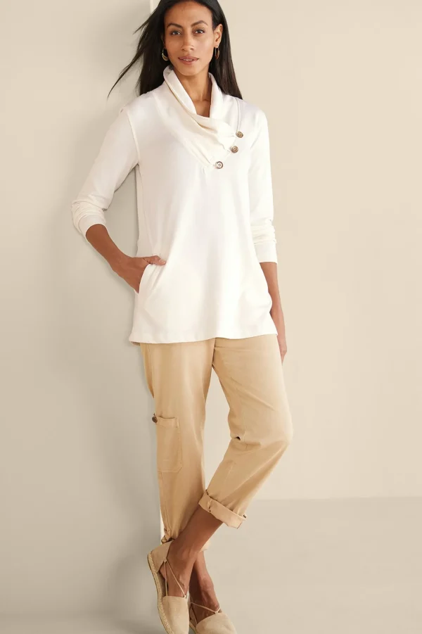 Wear Now Styles | long sleeve-Soft Surroundings Westminster Tunic Sweatshirt Black